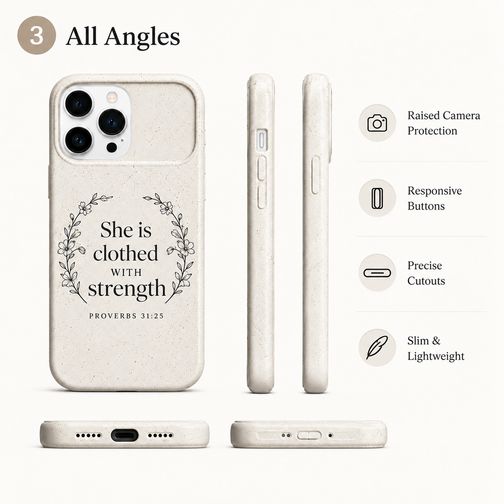She is Clothed with strengh Case- Christian Phone Case