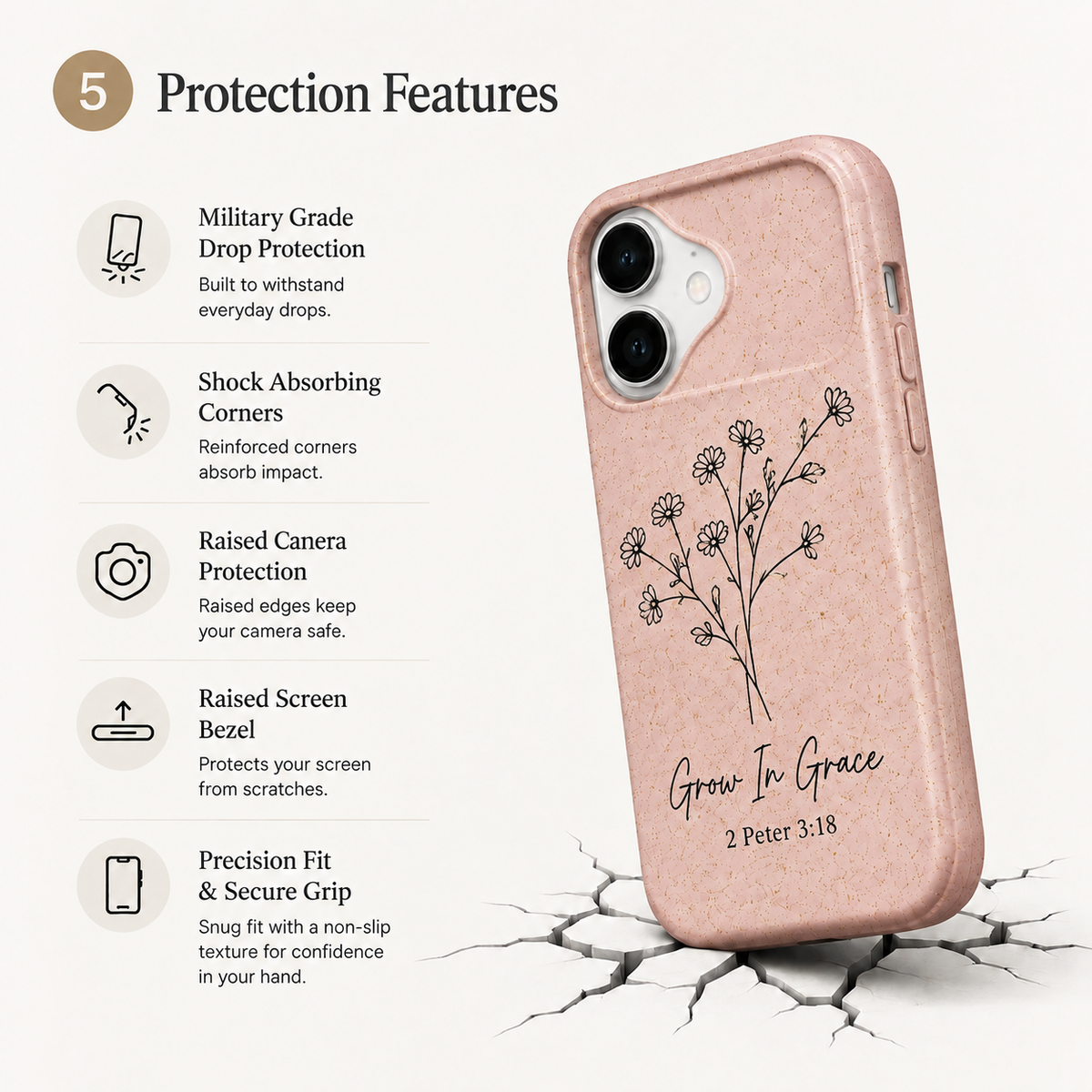 Grow In Grace — Christian Phone Case | 2 Peter 3:18