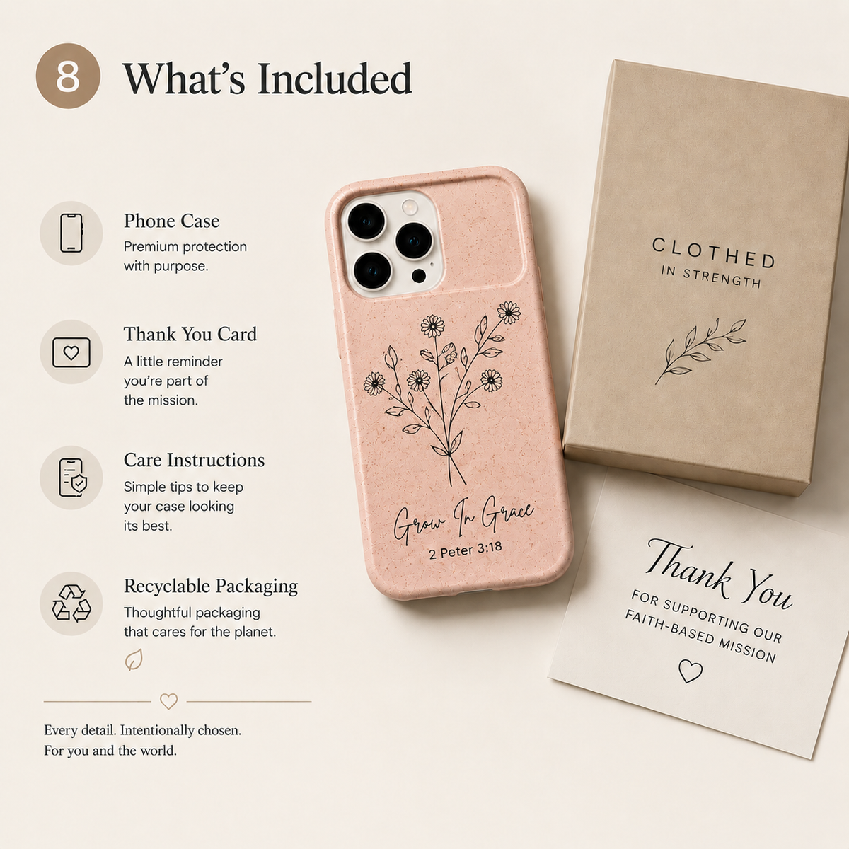 Grow In Grace — Christian Phone Case | 2 Peter 3:18
