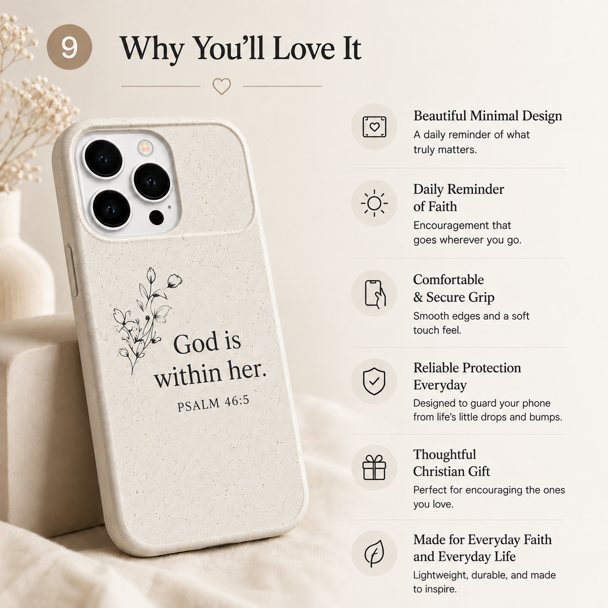 God Is Within Her — Christian Phone Case | Psalm 46:5