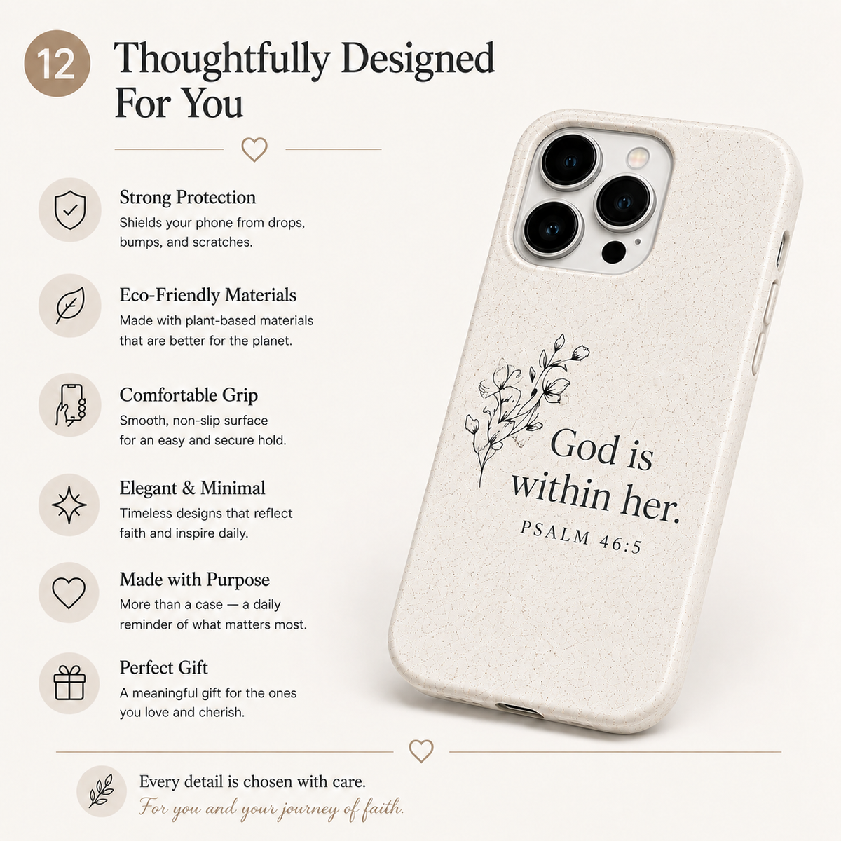 God Is Within Her — Christian Phone Case | Psalm 46:5